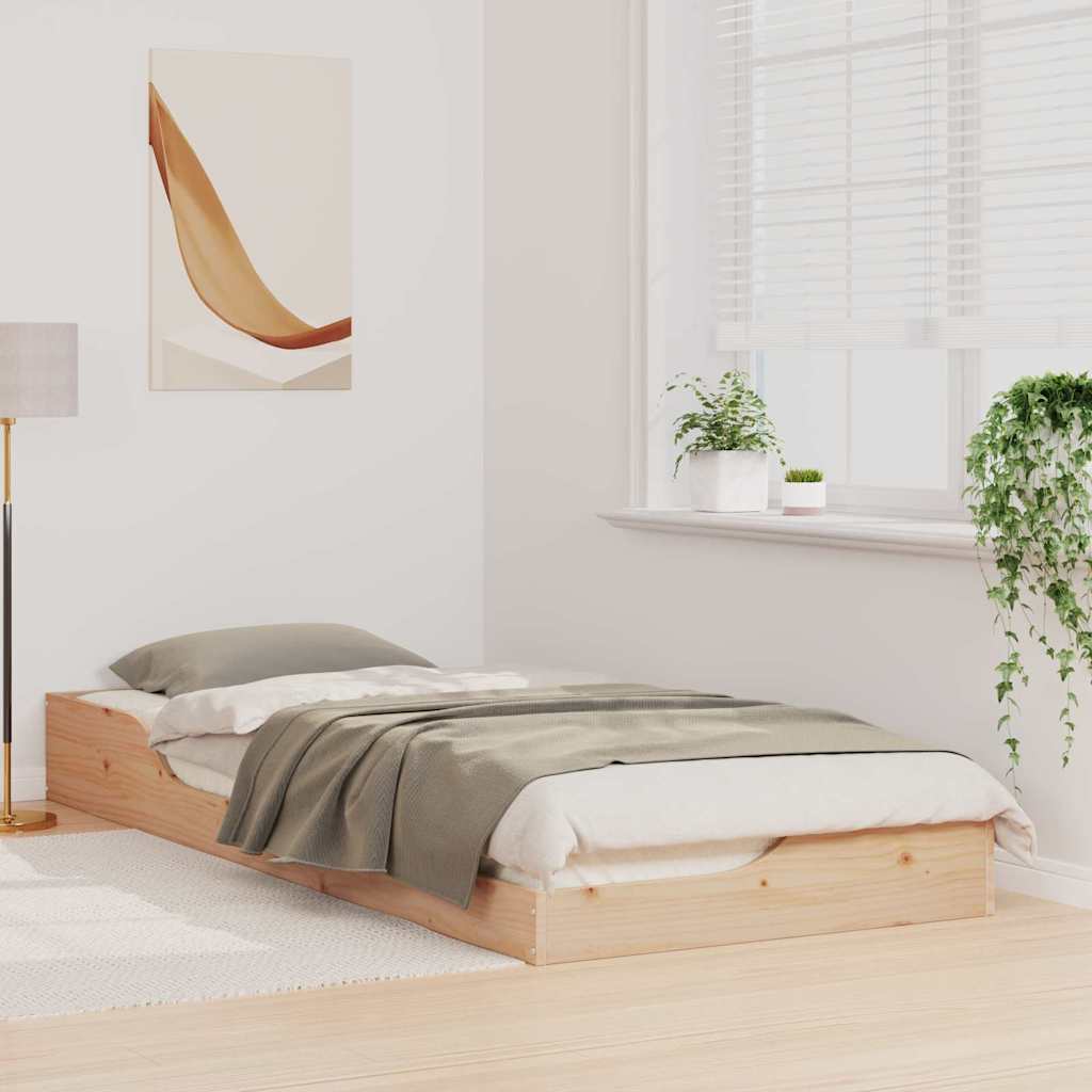 Σκελετός Κρεβατιού Καφέ 100 x 220 cm Στερεά ξυλεία πεύκου