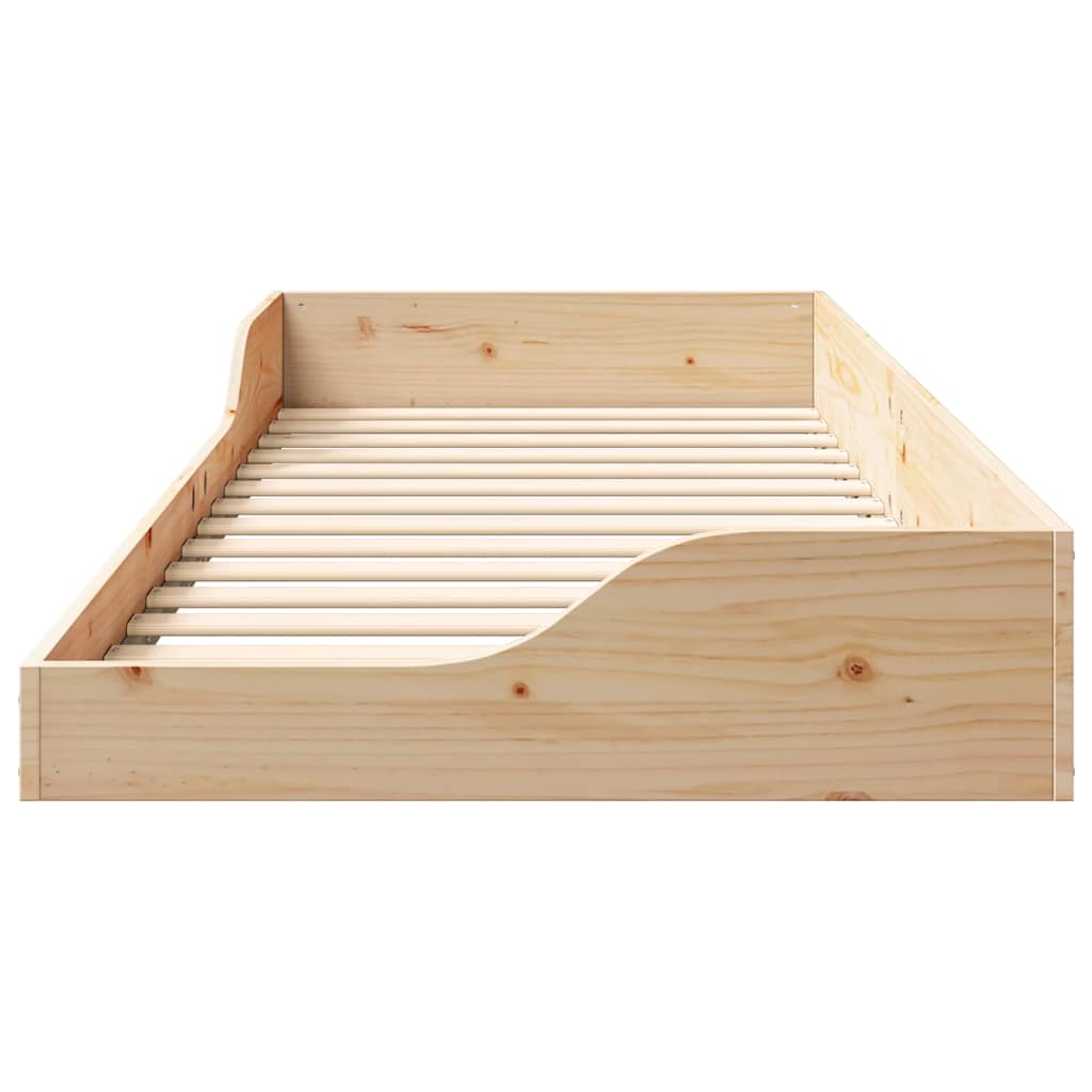 Σκελετός Κρεβατιού Καφέ 100 x 220 cm Στερεά ξυλεία πεύκου