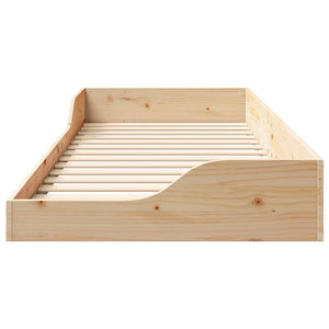 Σκελετός Κρεβατιού Καφέ 100 x 220 cm Στερεά ξυλεία πεύκου