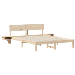 Σκελετός Κρεβατιού Καφέ 150 x 200 cm Στερεά ξυλεία πεύκου