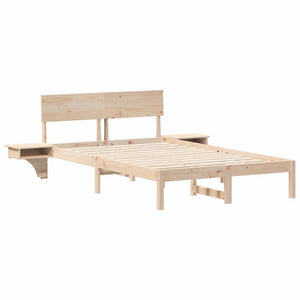 Σκελετός Κρεβατιού Καφέ 135 x 190 cm Στερεά ξυλεία πεύκου