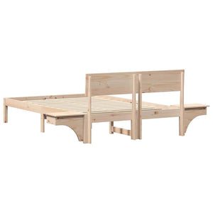 Σκελετός Κρεβατιού Καφέ 135 x 190 cm Στερεά ξυλεία πεύκου