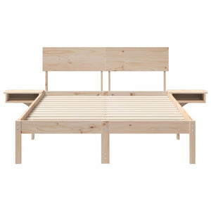 Σκελετός Κρεβατιού Καφέ 135 x 190 cm Στερεά ξυλεία πεύκου