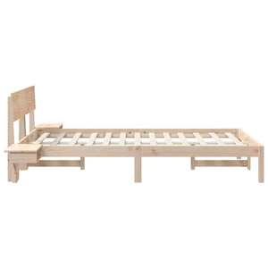 Σκελετός Κρεβατιού Καφέ 135 x 190 cm Στερεά ξυλεία πεύκου