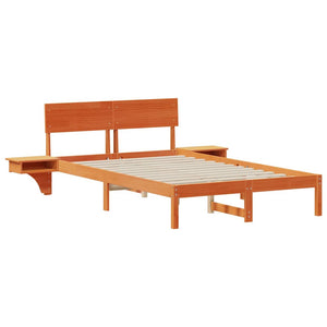 Σκελετός Κρεβατιού με κεφαλάρι Κερωτό καφέ 135 x 190 cm