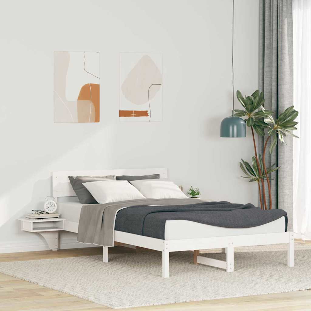 Σκελετός Κρεβατιού Λευκό 120 x 190 cm Στερεά ξυλεία πεύκου