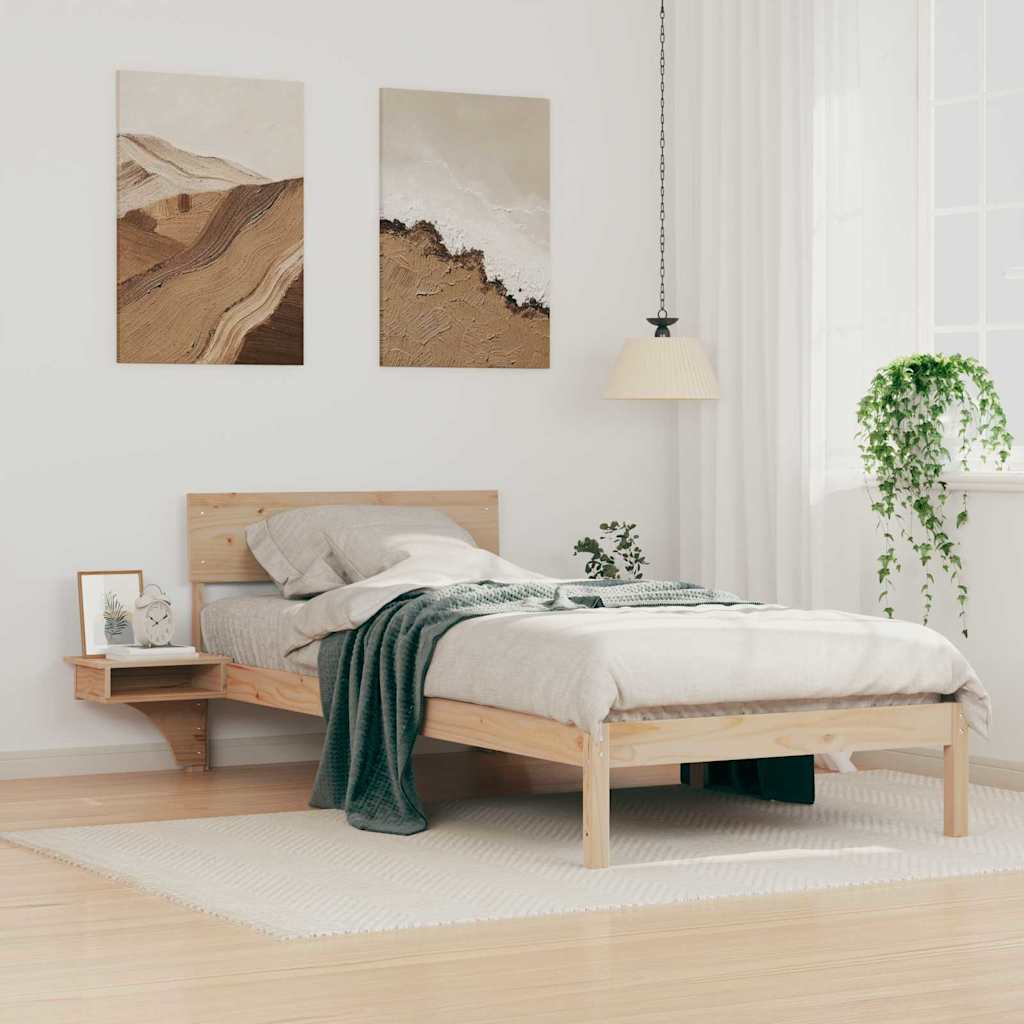 Σκελετός Κρεβατιού Καφέ 90 x 190 cm Στερεά ξυλεία πεύκου