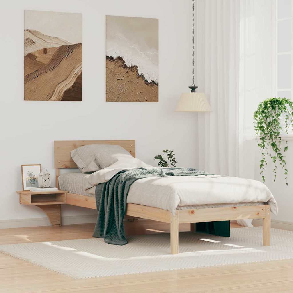 Σκελετός Κρεβατιού Καφέ 75 x 190 cm Στερεά ξυλεία πεύκου