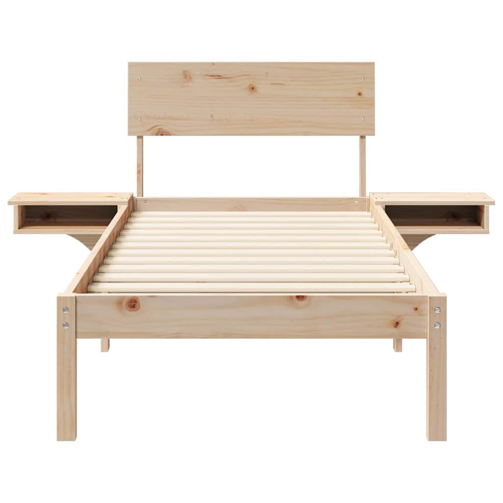 Σκελετός Κρεβατιού Καφέ 75 x 190 cm Στερεά ξυλεία πεύκου