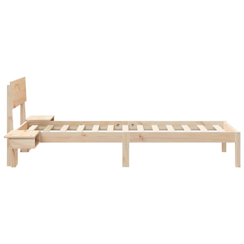 Σκελετός Κρεβατιού Καφέ 75 x 190 cm Στερεά ξυλεία πεύκου