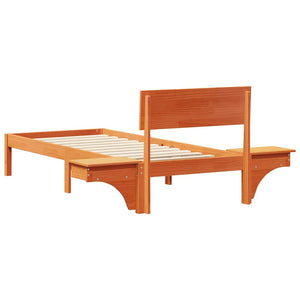 Σκελετός Κρεβατιού Κερωτό καφέ 75 x 190 cm Στερεά ξυλεία πεύκου