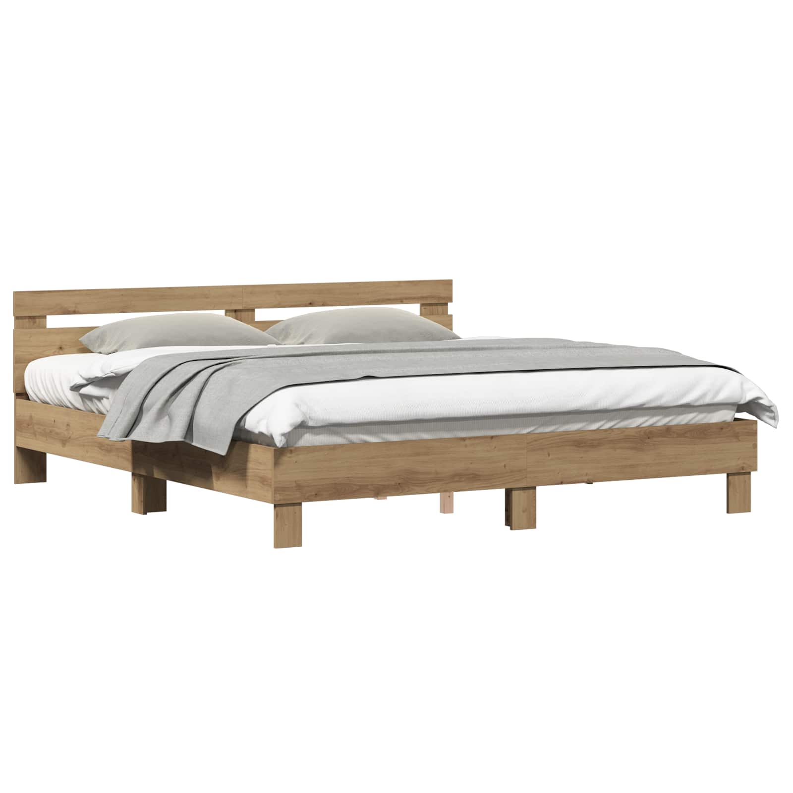 Σκελετός Κρεβατιού με κεφαλάρι Artisan Oak 203 x 185 x 70 εκ - Pakobazaar