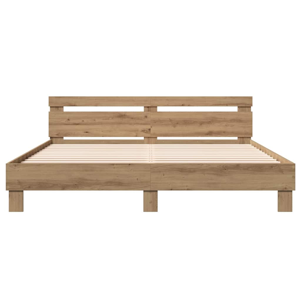 Σκελετός Κρεβατιού με κεφαλάρι Artisan Oak 203 x 185 x 70 εκ - Pakobazaar