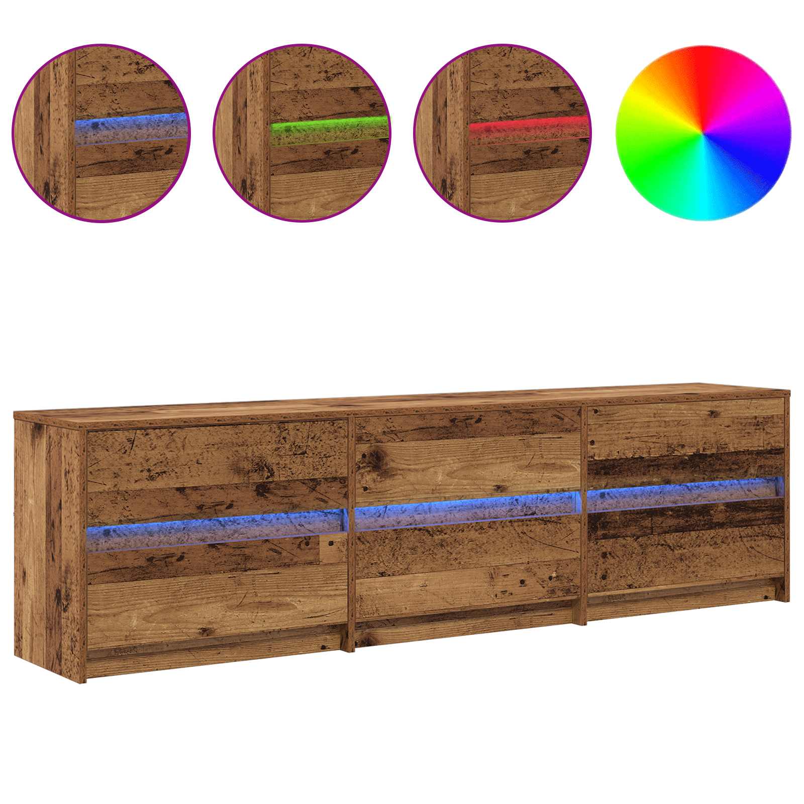 Μονάδες TV 2 pcs Παλιό Ξύλο 180 x 34 x 50 εκ Επεξεργασμένο ξύλο
