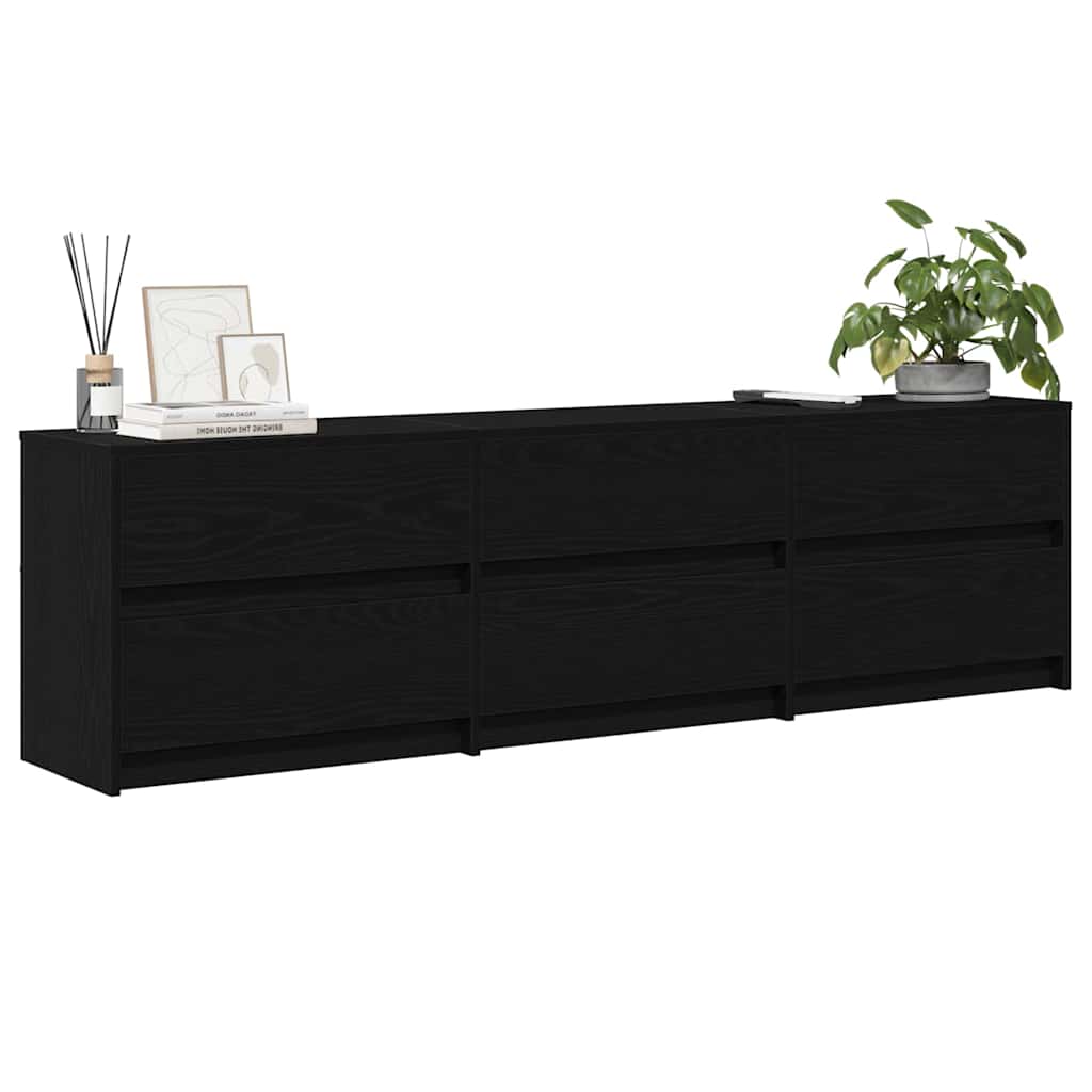Μονάδες TV 180 x 34 x 50 εκ Μαύρη Οξυά Επεξεργασμένο ξύλο