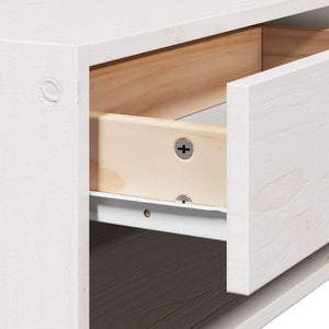 Κομοδίνο 2 pcs Λευκό 50 x 32,5 x 24 εκ Μασίφ ξύλο πεύκου - Pakobazaar