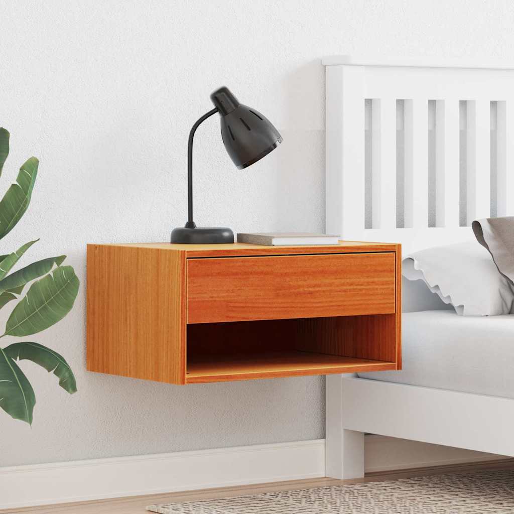 Κομοδίνο 2 pcs Κερωτό καφέ 50 x 32,5 x 24 εκ Μασίφ ξύλο πεύκου