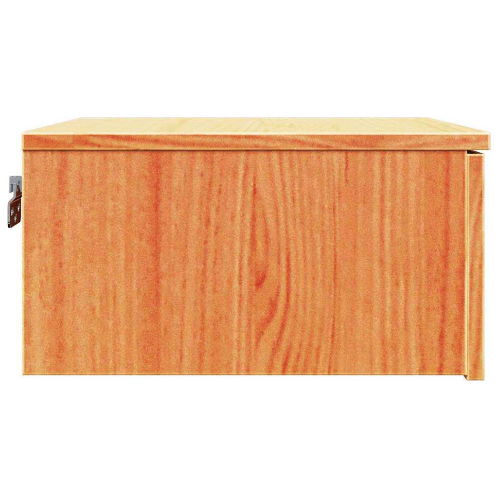 Κομοδίνο 2 pcs Κερωτό καφέ 37 x 35 x 18,5 εκ Μασίφ ξύλο πεύκου