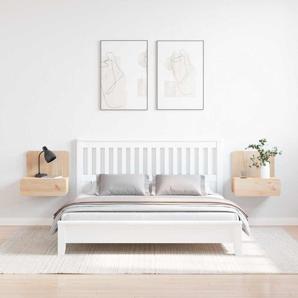 Κομοδίνο 2 pcs Καφέ 44 x 32,5 x 40 εκ. Μασίφ ξύλο πεύκου - Pakobazaar
