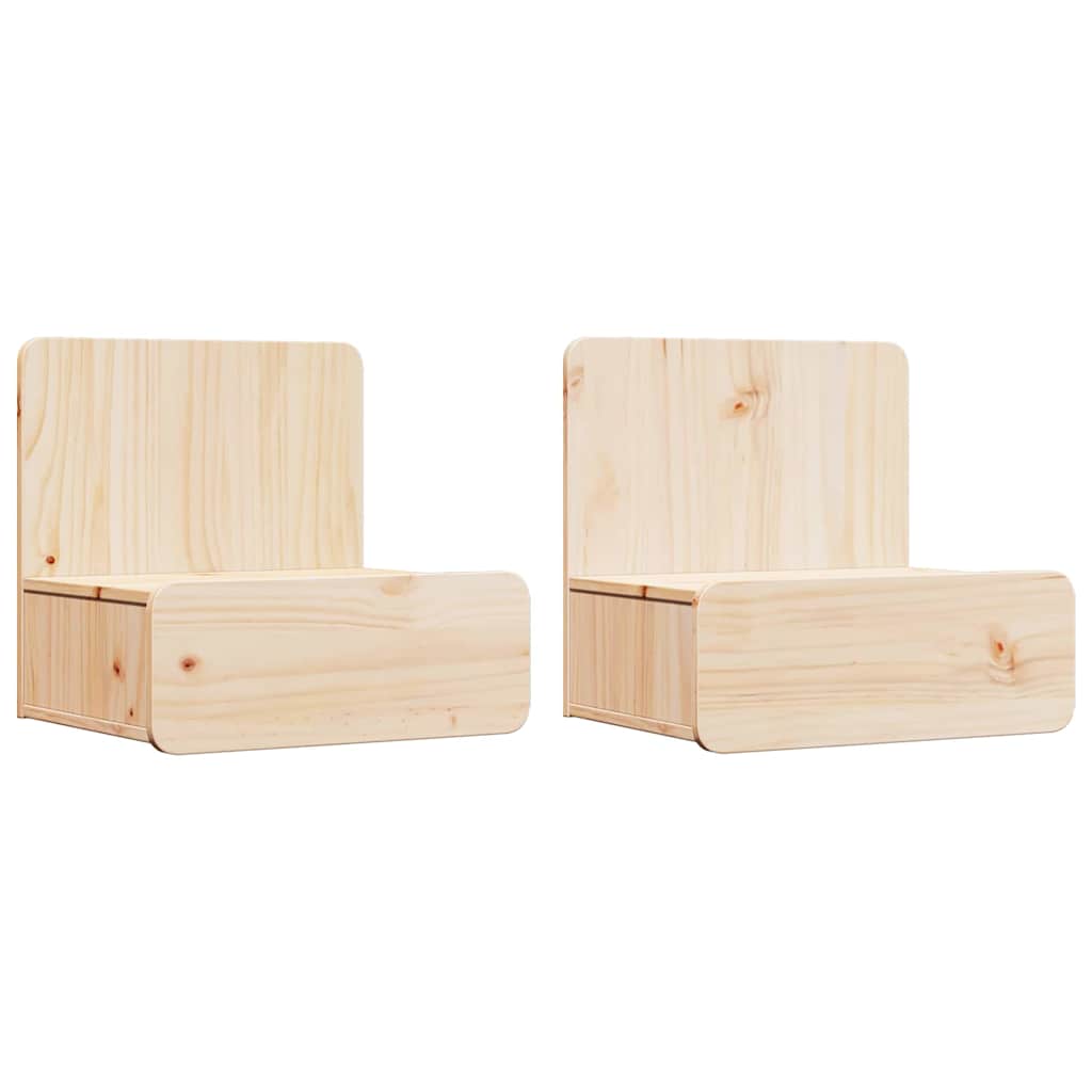 Κομοδίνο 2 pcs Καφέ 44 x 32,5 x 40 εκ. Μασίφ ξύλο πεύκου - Pakobazaar