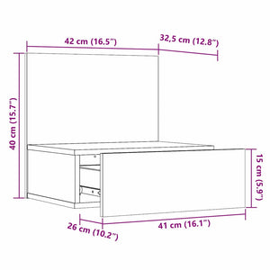 Κομοδίνο με συρτάρι Καφέ 42 x 32,5 x 40 εκ Μασίφ ξύλο πεύκου