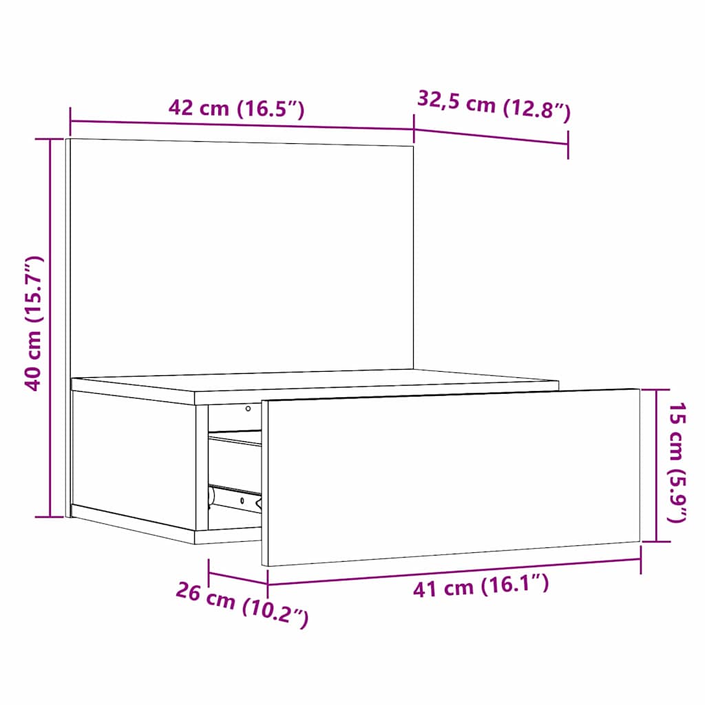 Κομοδίνο με συρτάρι Λευκό 42 x 32,5 x 40 εκ Μασίφ ξύλο πεύκου
