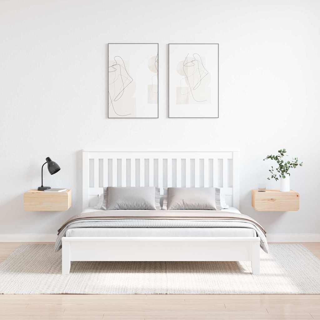 Κομοδίνο 2 τμχ. Καφέ 39 x 34 x 16,5 εκ. Μασίφ ξύλο πεύκου