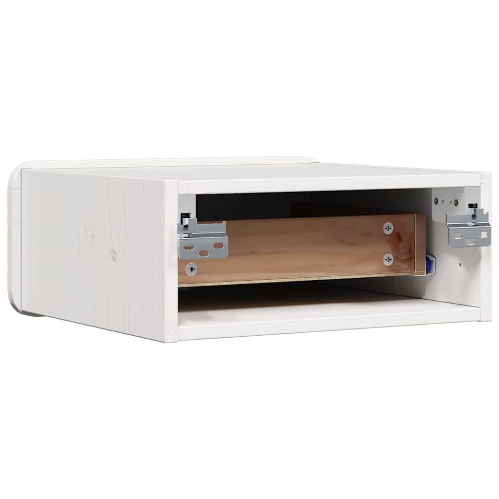 Κομοδίνο 2 pcs Λευκό 39 x 34 x 16,5 εκ. Μασίφ ξύλο πεύκου