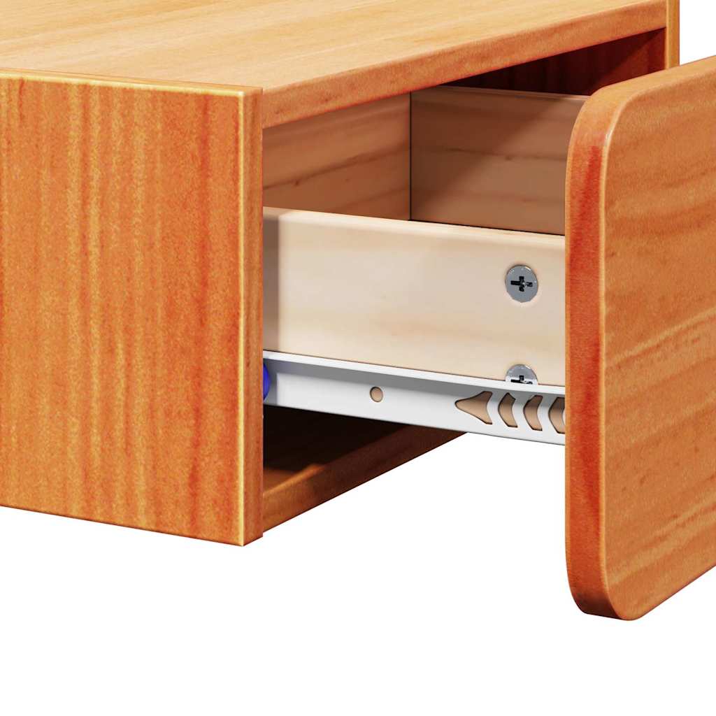 Κομοδίνο 2 pcs Κερωτό καφέ 39 x 34 x 16,5 εκ. Μασίφ ξύλο πεύκου
