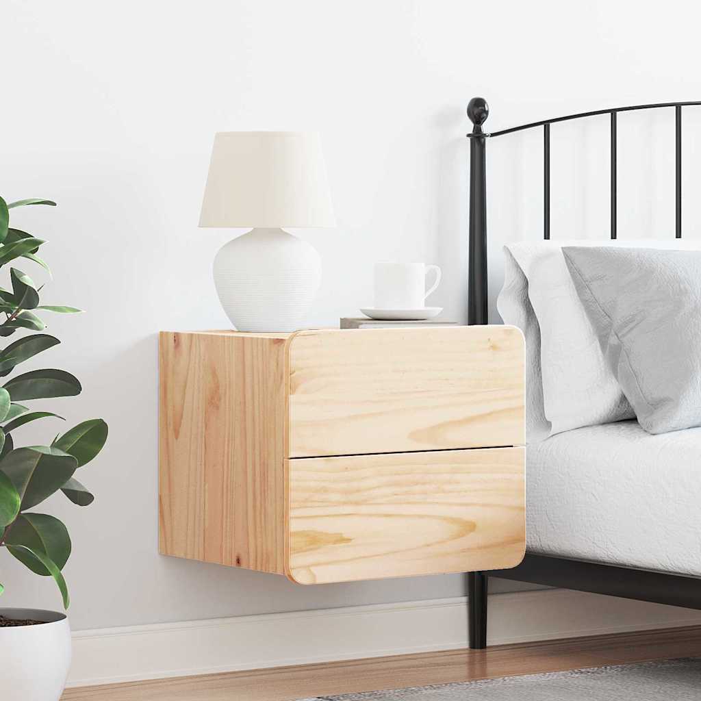 Κομοδίνο με συρτάρι Καφέ 39 x 34 x 33 εκ. Μασίφ ξύλο πεύκου - Pakobazaar