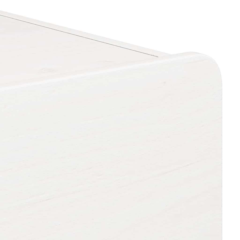 Κομοδίνο με συρτάρι Λευκό 39 x 34 x 33 εκ. Μασίφ ξύλο πεύκου - Pakobazaar