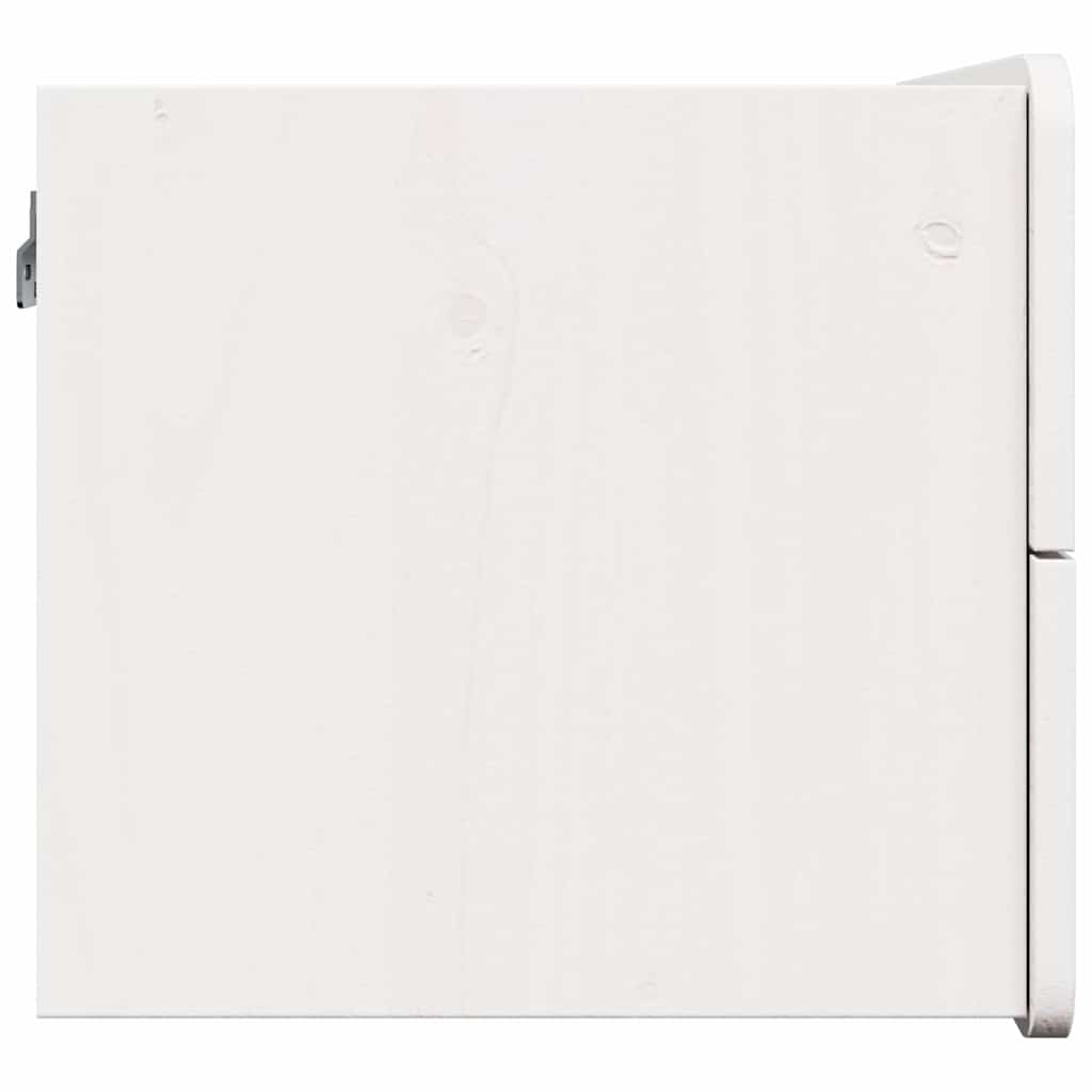 Κομοδίνο με συρτάρι Λευκό 39 x 34 x 33 εκ. Μασίφ ξύλο πεύκου - Pakobazaar