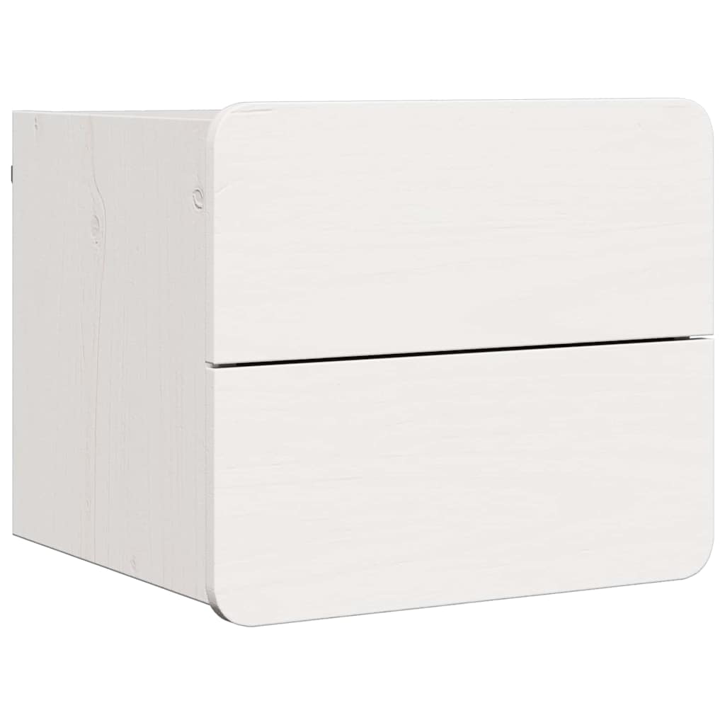 Κομοδίνο 2 pcs Λευκό 39 x 34 x 33 εκ. Μασίφ ξύλο πεύκου