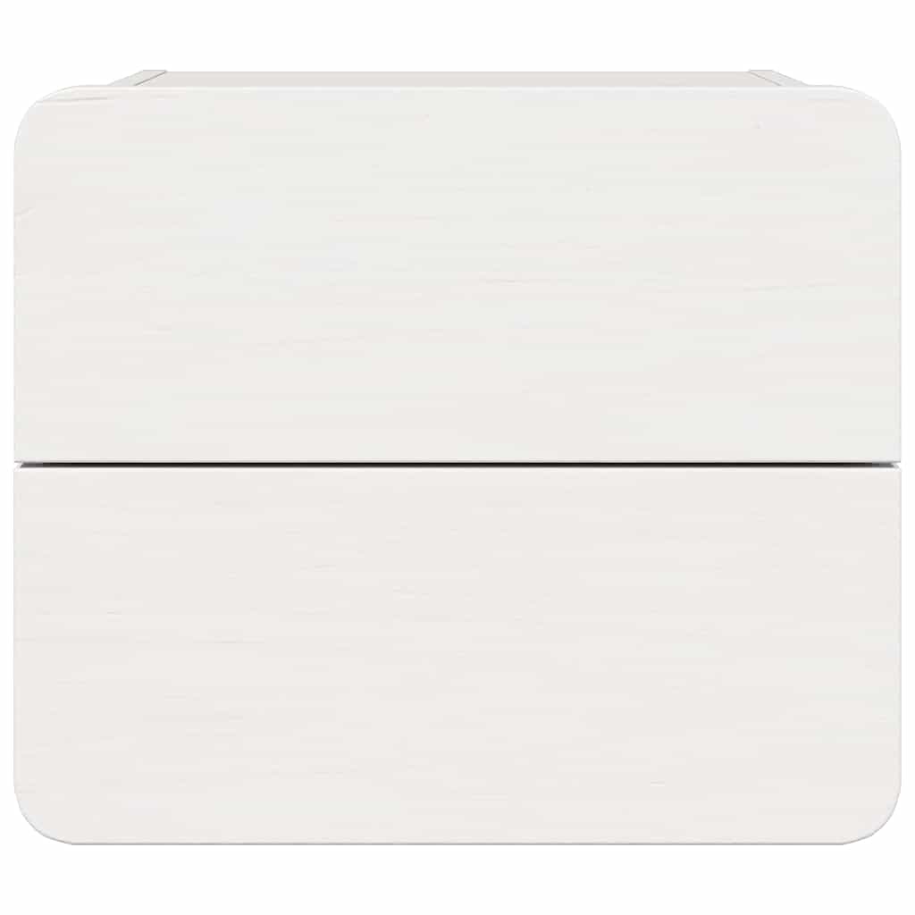 Κομοδίνο 2 pcs Λευκό 39 x 34 x 33 εκ. Μασίφ ξύλο πεύκου
