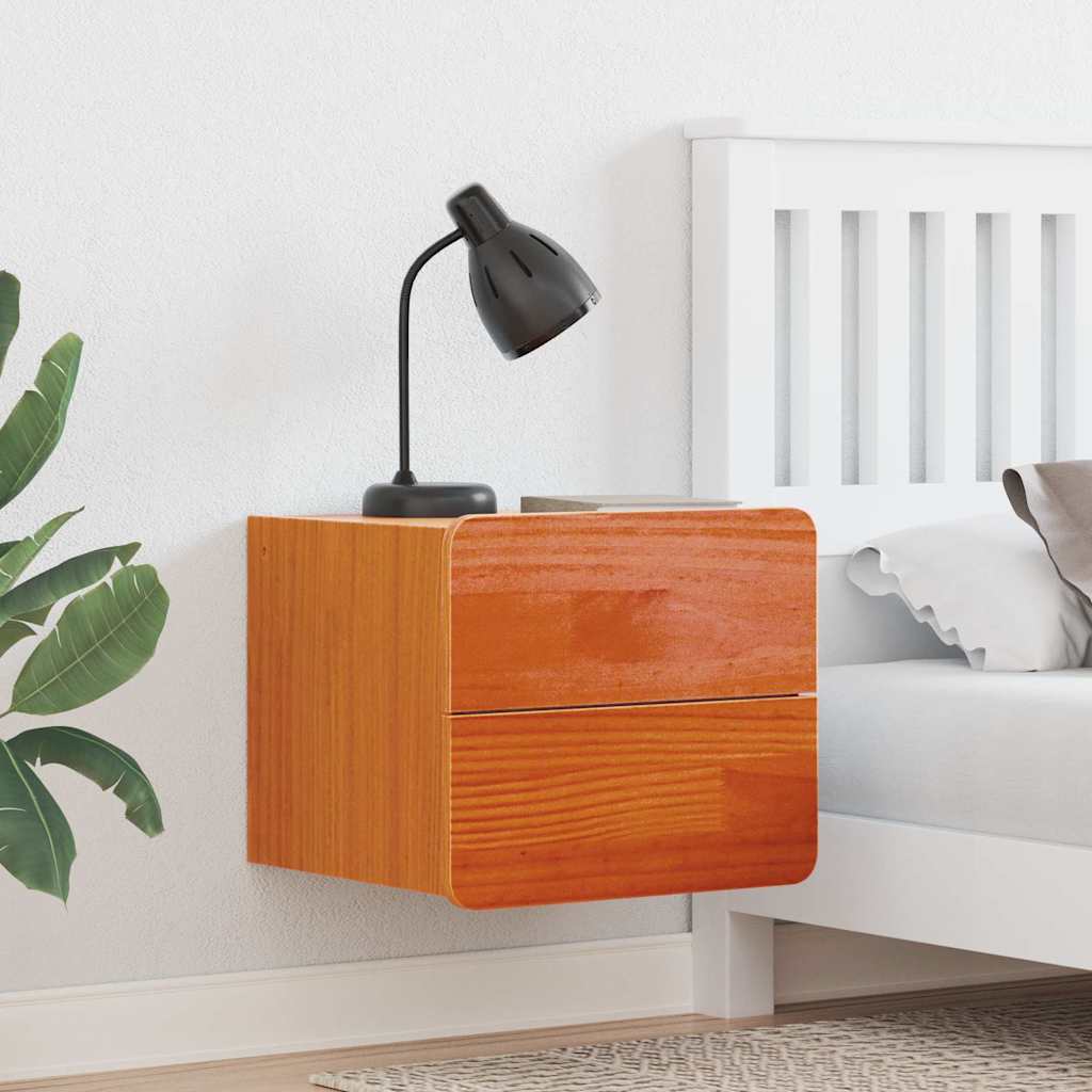 Κομοδίνο 2 pcs Καφέ 39 x 34 x 33 εκ. Μασίφ ξύλο πεύκου