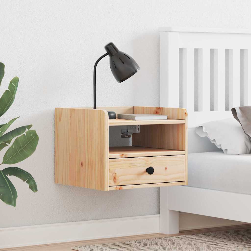 Κομοδίνο με συρτάρι Καφέ 38 x 36 x 29,5 εκ Μασίφ ξύλο πεύκου - Pakobazaar