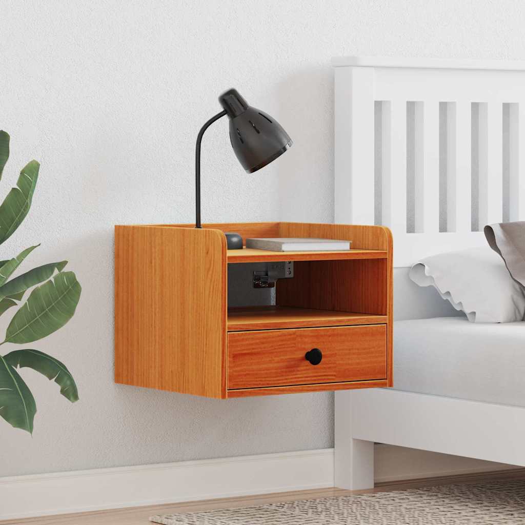 Κομοδίνο 2 pcs Κερωτό καφέ 38 x 36 x 29,5 εκ Μασίφ ξύλο πεύκου