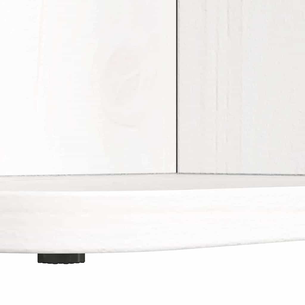 Τραπεζάκι σαλονιού Λευκό 80 x 39,5 x 33,5 εκ Μασίφ ξύλο πεύκου