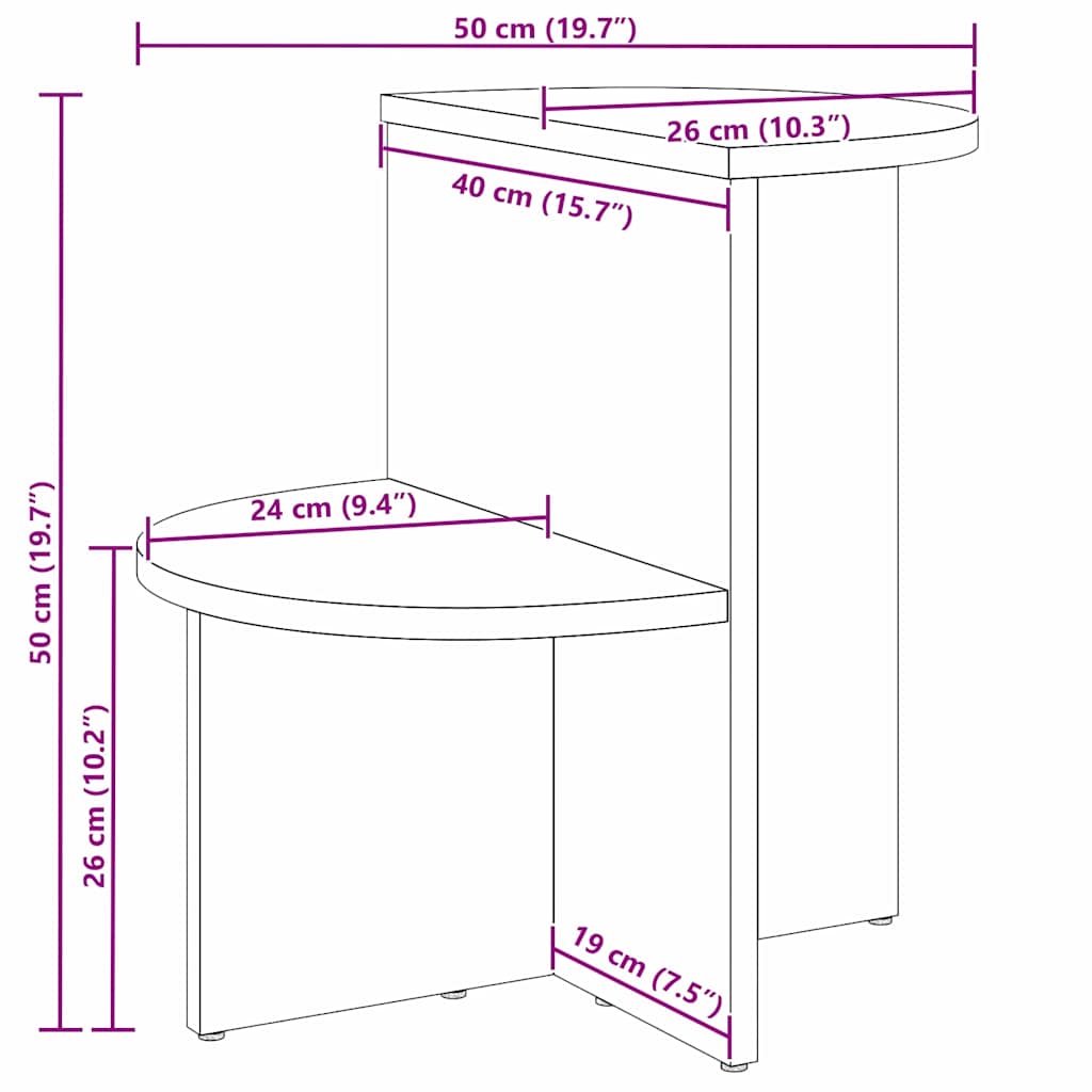 Τραπεζάκι σαλονιού Φυσικό 50 x 40 x 50 εκ Μασίφ ξύλο πεύκου - Pakobazaar