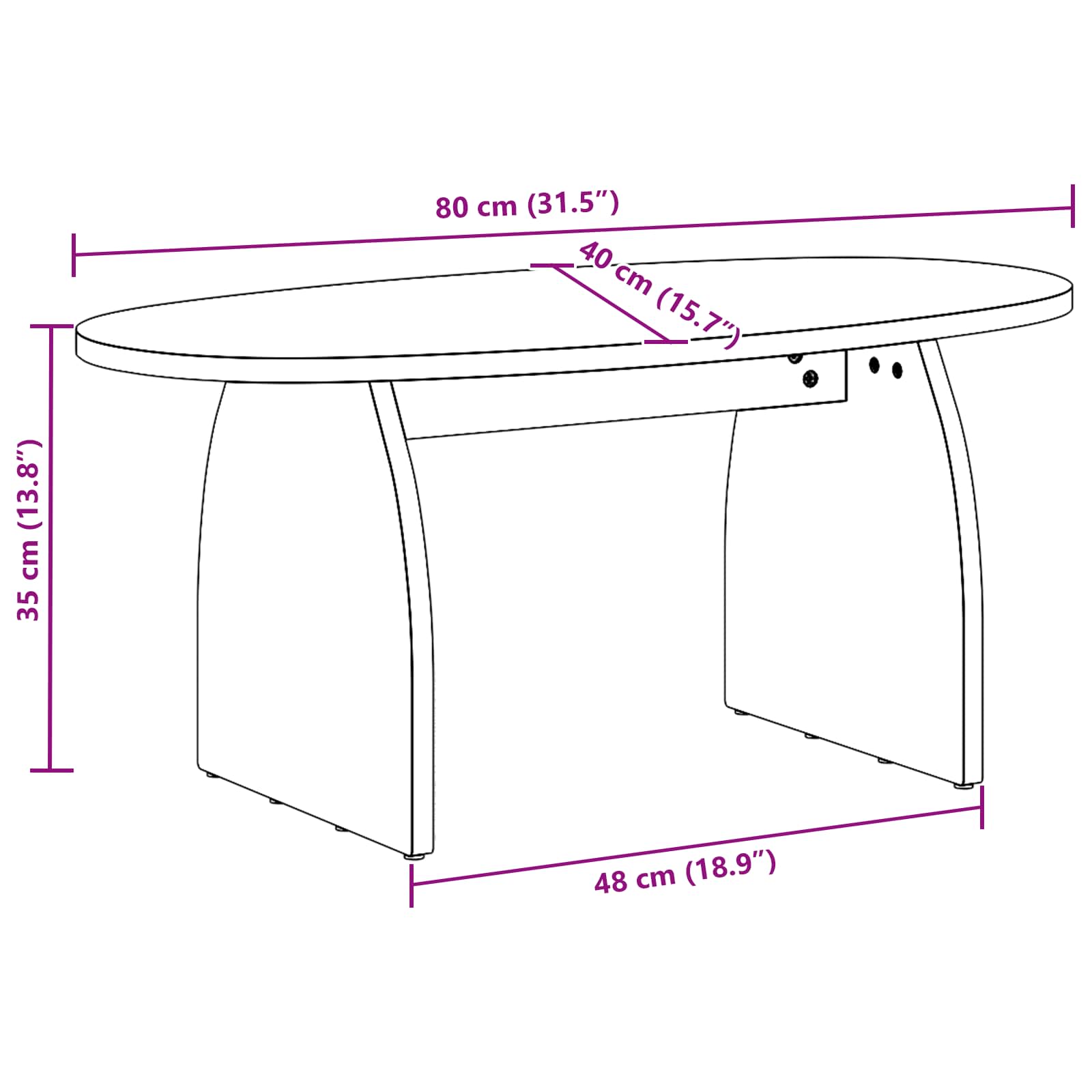 Τραπεζάκι σαλονιού Καφέ 80 x 40 x 35 cm Στερεά ξυλεία πεύκου