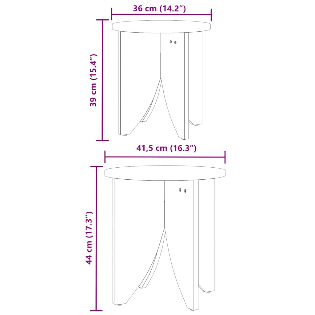 Τραπεζάκι σαλονιού 2 pcs Κερωτό καφέ