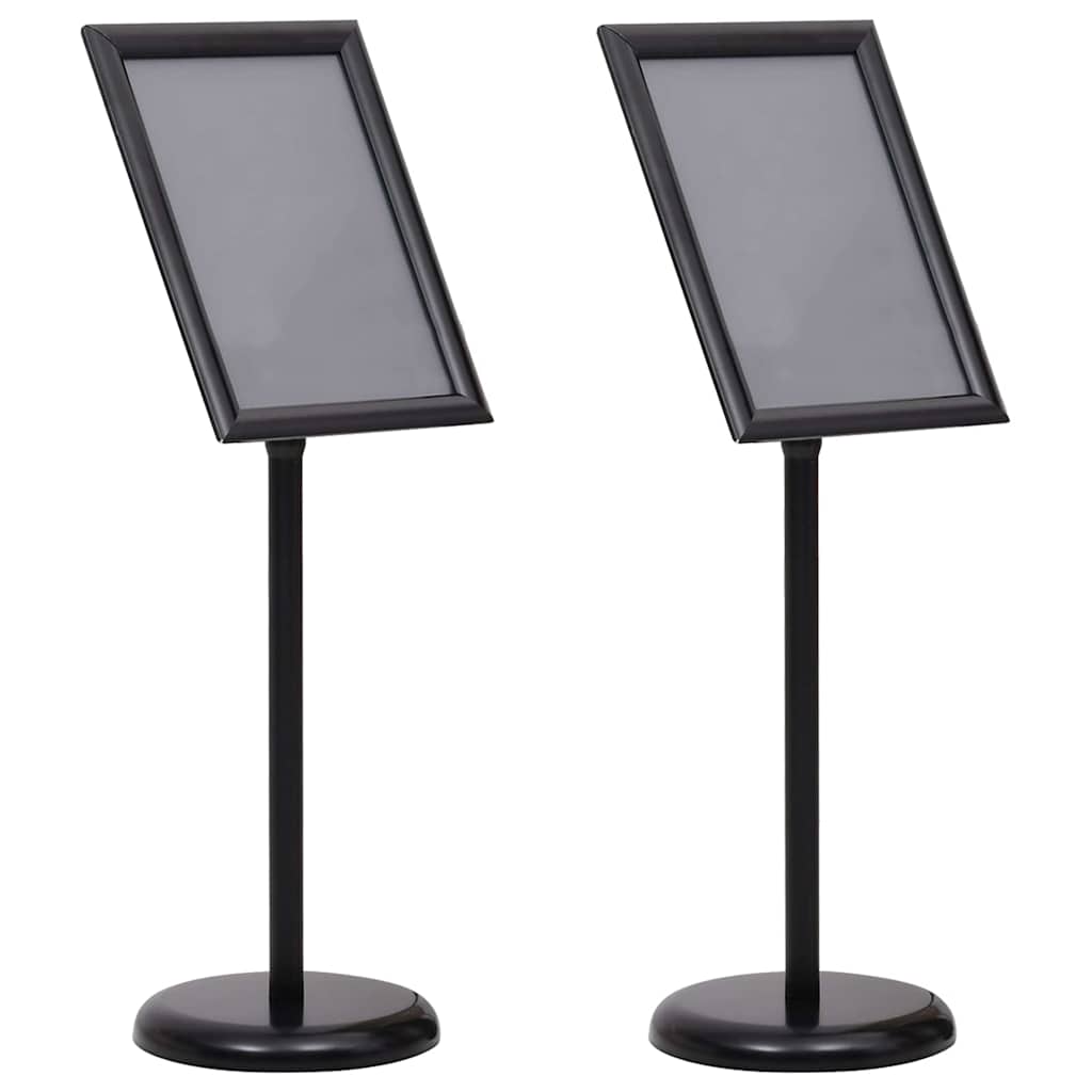 Βάσεις Αφισών 2 pcs Μαύρο 45 x 32,7 x 108 εκ. Αλουμίνιο