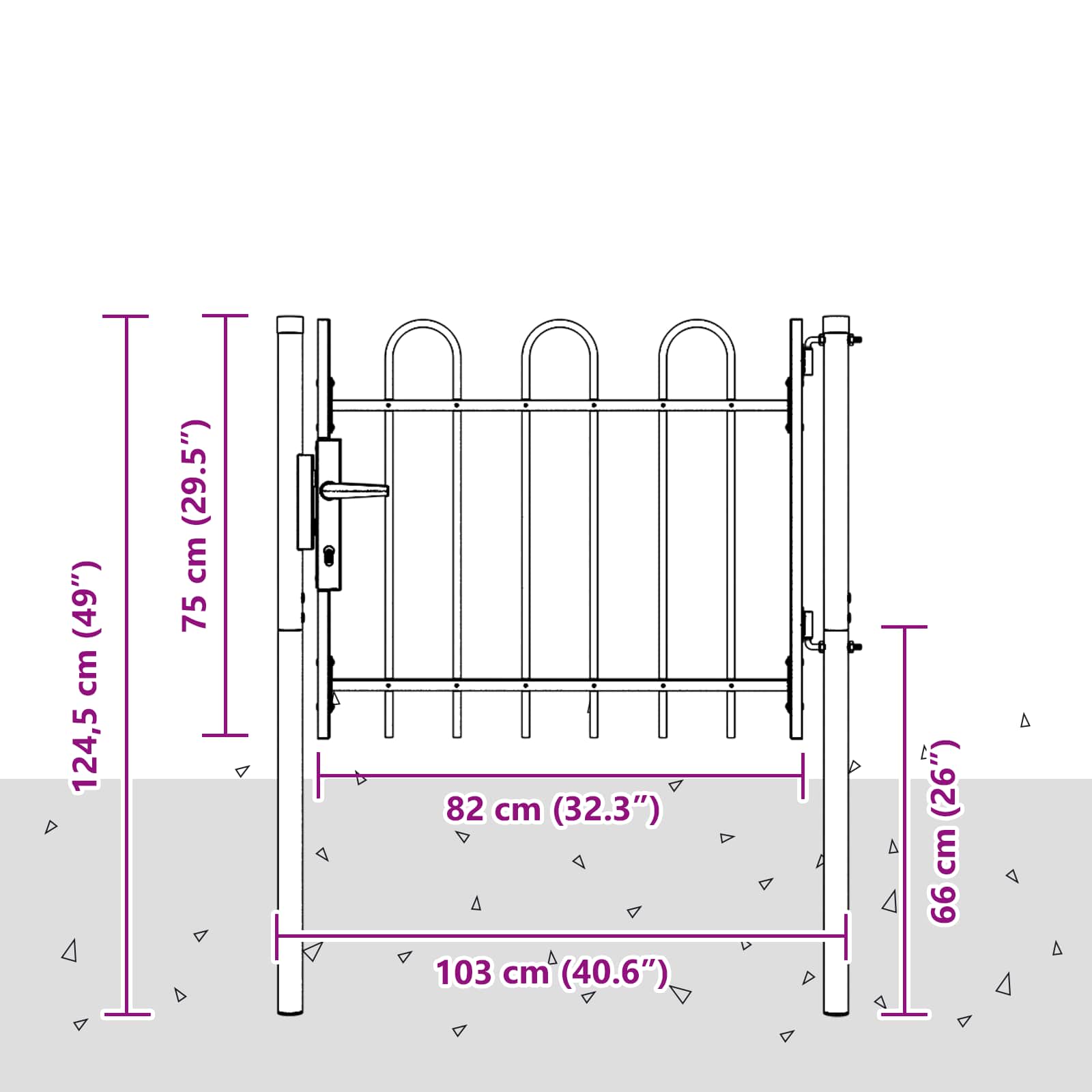 Πύλη Φράχτη BOXTEL 103 x 124,5 εκ Χάλυβας με επίστρωση πούδρας