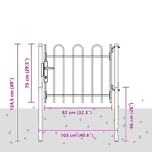 Πύλη Φράχτη BOXTEL 103 x 124,5 εκ Χάλυβας με επίστρωση πούδρας - Pakobazaar