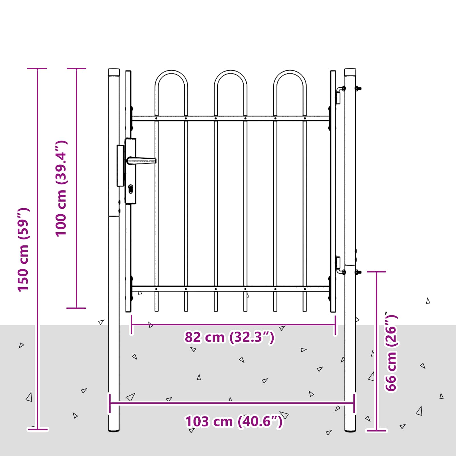 Πύλη Φράχτη BOXTEL 103 x 150 cm Χάλυβας με επίστρωση πούδρας - Pakobazaar