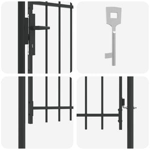 Πύλη Φράχτη BOXTEL 103 x 175 cm Χάλυβας με επίστρωση πούδρας - Pakobazaar