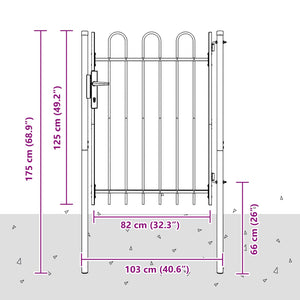 Πύλη Φράχτη BOXTEL 103 x 175 cm Χάλυβας με επίστρωση πούδρας - Pakobazaar