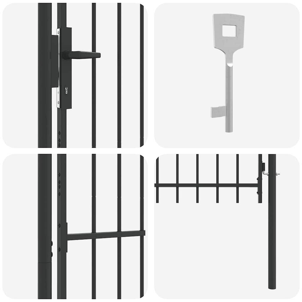 Πύλη Φράχτη Γκρι 103 x 200 cm Χάλυβας με επίστρωση πούδρας