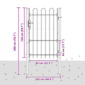 Πύλη Φράχτη BOXTEL 103 x 200 cm Χάλυβας με επίστρωση πούδρας - Pakobazaar