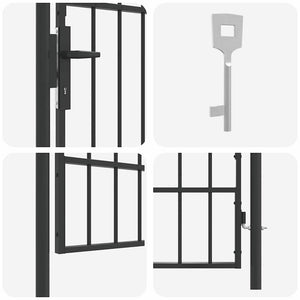 Πύλη Φράχτη BOXTEL 103 x 225 cm Χάλυβας με επίστρωση πούδρας